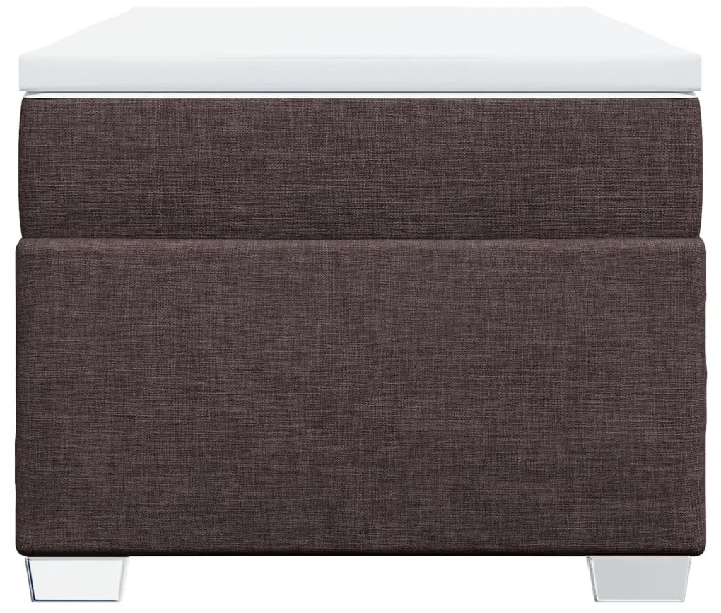 vidaXL Κρεβάτι Boxspring με Στρώμα Σκούρο Καφέ 90x200 εκ. Υφασμάτινο
