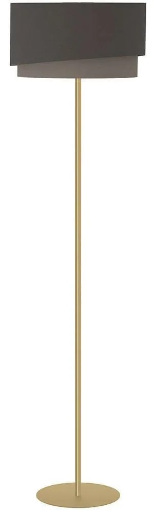 Φωτιστικό Δαπέδου Manderline 39934 Φ45x165cm 1xE27 40W Cappuccino-Brass Eglo Steel,Fabric