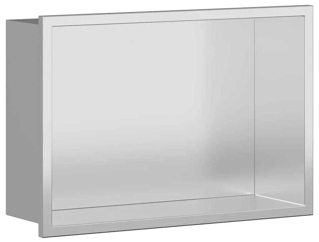 vidaXL Νίτσα Μπάνιου Ασημί 30 x 20 x 9.5 εκ. Ανοξείδωτο ατσάλι