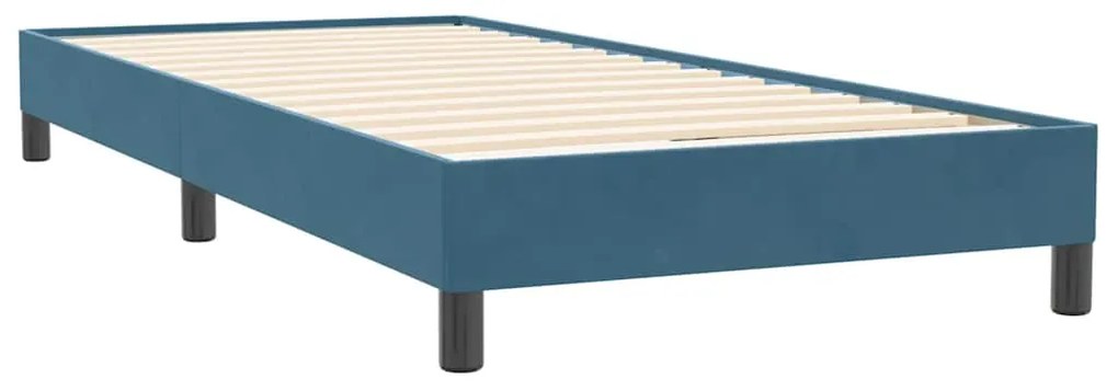 vidaXL Box Spring κρεβάτι χωρίς στρώμα σκούρο μπλε 100x220cm Βελούδινο