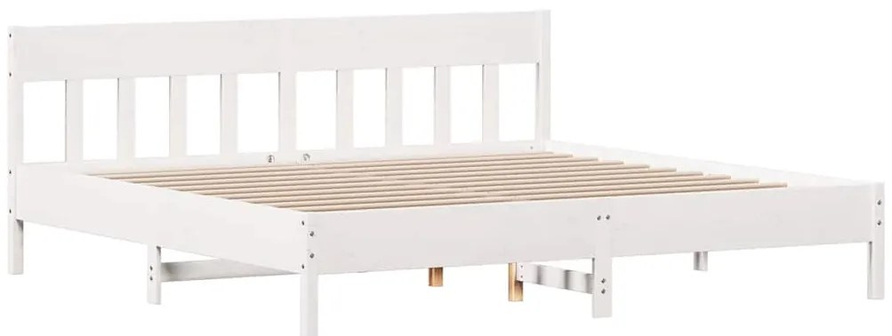 vidaXL Σκελετός Κρεβ. Χωρίς Στρώμα Λευκό 180x200 εκ Μασίφ Πεύκο