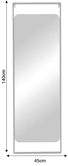 Καθρέπτης Piza pakoworld μαύρο μέταλλο 45x2x140εκ