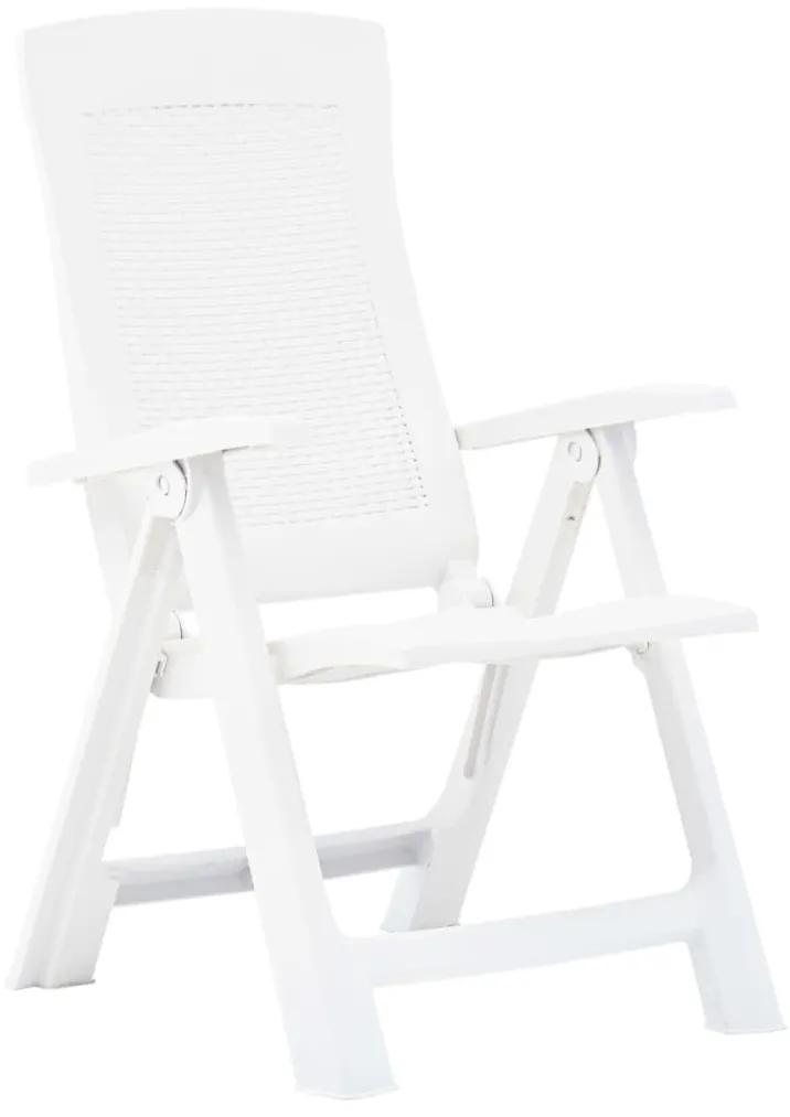 Καρέκλες Κήπου Ανακλινόμενες 2 τεμ. Λευκές Πλαστικές - Λευκό