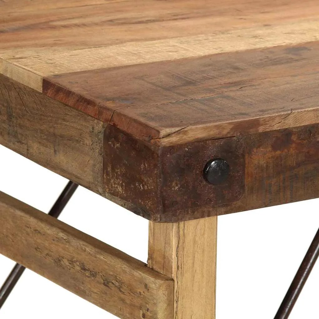 vidaXL Τραπεζαρία Καφέ 110 x 55 x 76 cm Μασίφ ανακυκλωμένο ξύλο