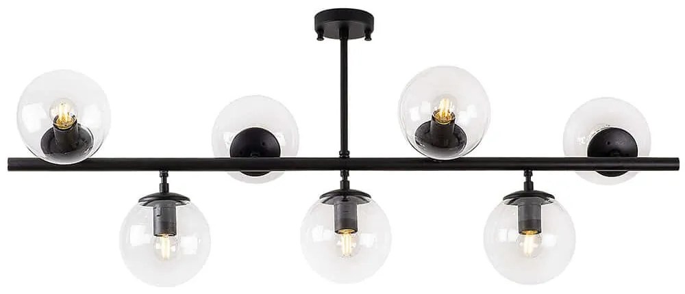 Φωτιστικό Οροφής - Πλαφονιέρα Fazli 942FLG1218 113x40x46cm 7xE14 40W Black Opviq