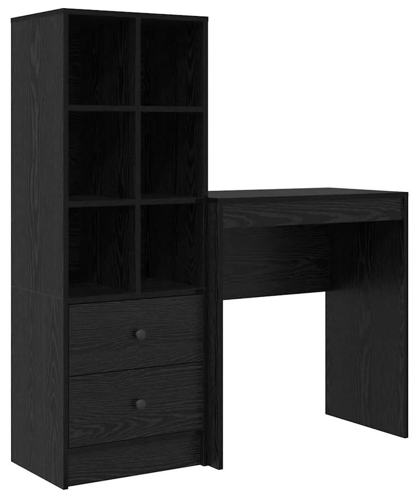 vidaXL Γραφείο με αποθηκευτικό χώρο 2 pcs Μαύρη δρυς 70 x 40 x 76 εκ.