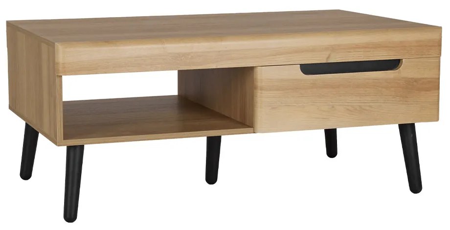 GRIF COFFEE TABLE ΦΥΣΙΚΟ ΜΑΥΡΟ ΜΑΥΡΟ 107x67xH46cm