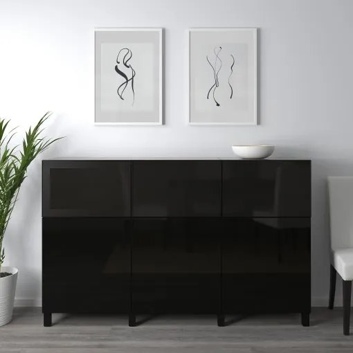 BESTÅ σύνθεση αποθήκευσης με πόρτες, 180x42x112 cm 092.081.85