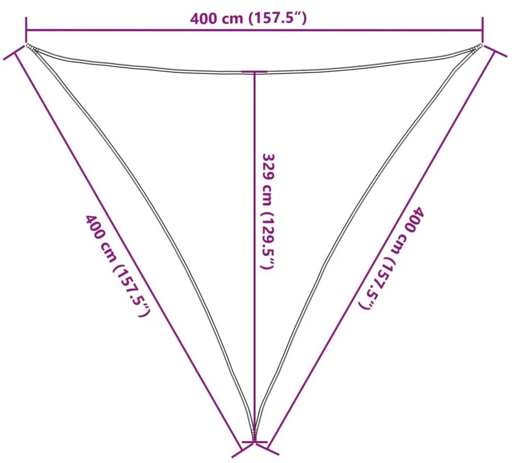 Πανί Σκίασης Κρεμ 4 x 4 x 4 μ. από HDPE 160 γρ./μ² - Κρεμ