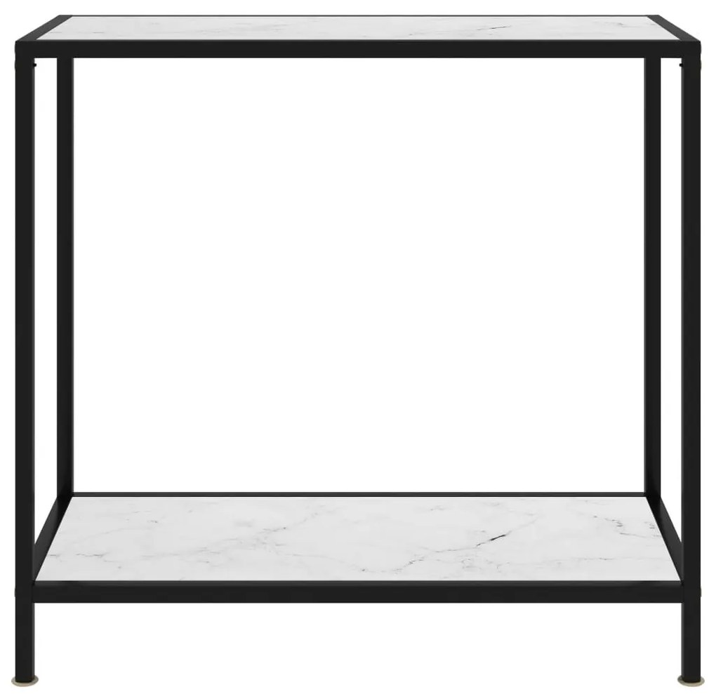 Τραπέζι Κονσόλα Λευκό 80 x 35 x 75 εκ. από Ψημένο Γυαλί - Λευκό