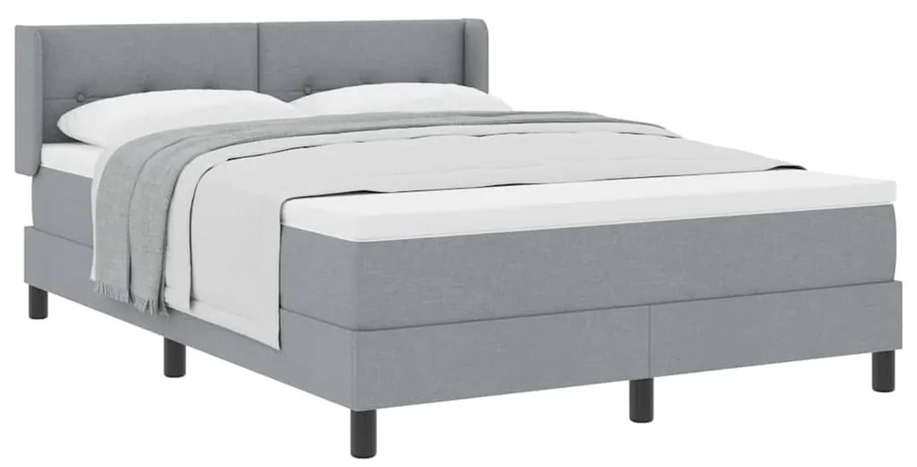 vidaXL Κρεβάτι box spring με στρώμα Ανοιχτό γκρι 140 x 200 cm