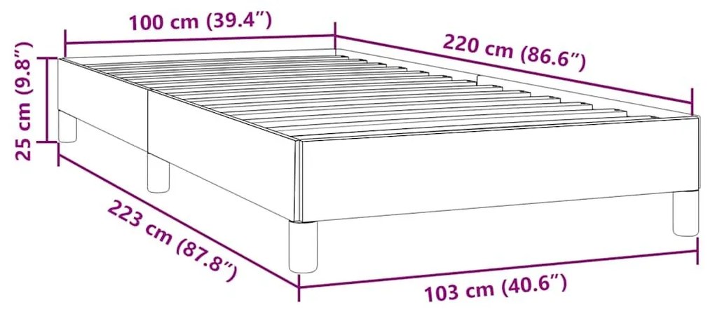 Πλαίσιο Κρεβατιού χωρίς στρώμα Ροζ 120x190 εκ. Βελούδινο - Ροζ