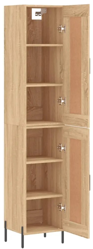 vidaXL Μπουφές Sonoma δρυς 34,5 x 34 x 180 εκ. από Επεξεργασμένο Ξύλο