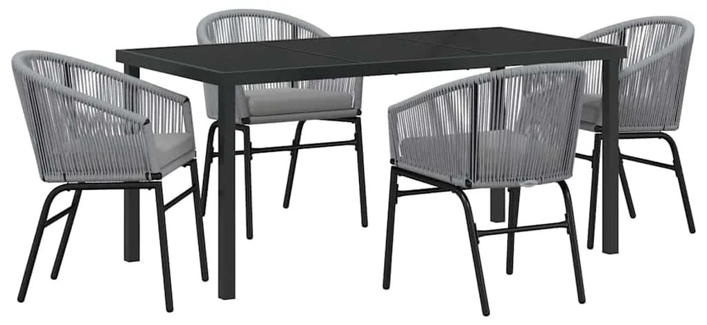 vidaXL Σέτ φαγητού για κήπο 5 pcs Ανθρακί Χάλυβας με επίστρωση πούδρας