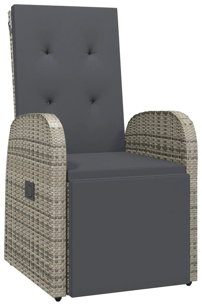 vidaXL Σετ Δείπνου Κήπου 3 pcs Γκρι 80 x 80 x 73 εκ PE ρατάν