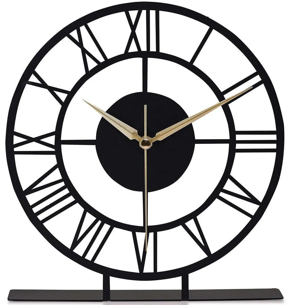Ρολόι Επιτραπέζιο Roman 901LMN1144 22,5x24cm Black Aberto Design Metal