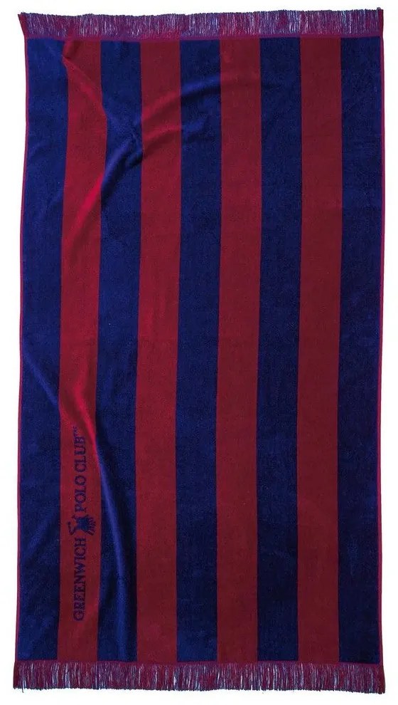 Πετσέτα Θαλάσσης 3724 Red-Blue Greenwich Polo Club Θαλάσσης 90x170cm 100% Cotton