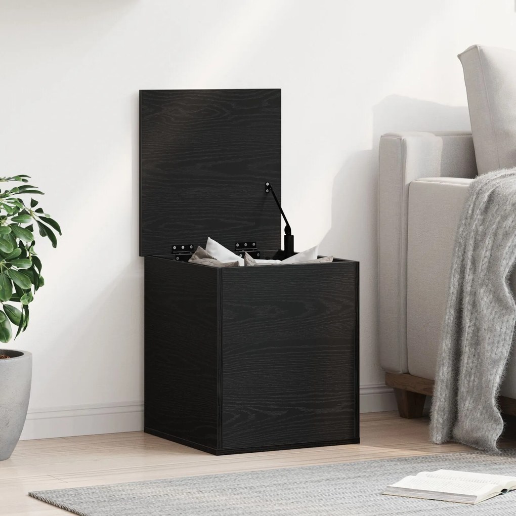 vidaXL Κουτί Αποθήκευσης Μαύρη Δρυς 40x42x46 εκ. Φτιαγμένο από Ξύλο