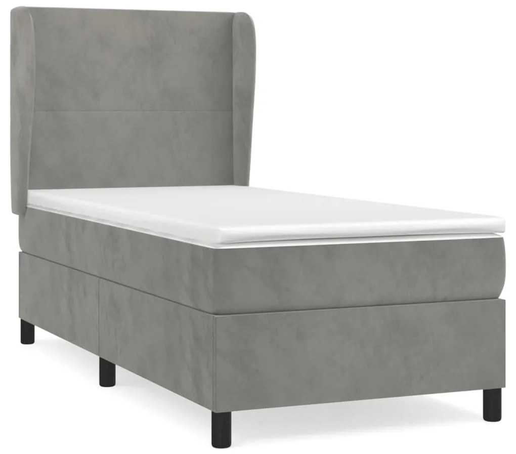 ΚΡΕΒΑΤΙ BOXSPRING ΜΕ ΣΤΡΩΜΑ ΑΝΟΙΧΤΟ ΓΚΡΙ 80X200 ΕΚ. ΒΕΛΟΥΔΙΝΟ 3129057