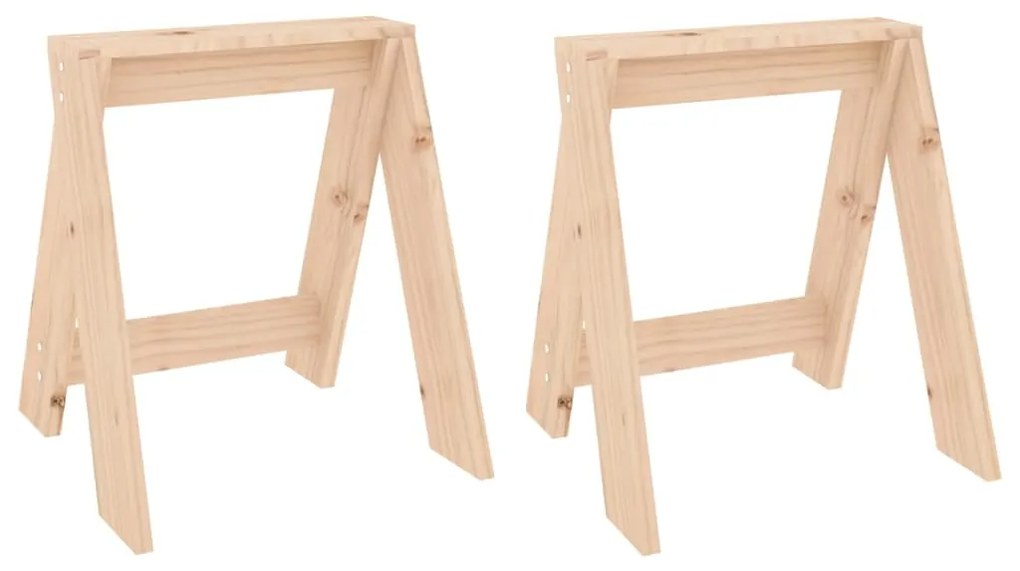 vidaXL Σκαμπό 2 τεμ. 40 x 40 x 45 εκ. από Μασίφ Ξύλο Πεύκου