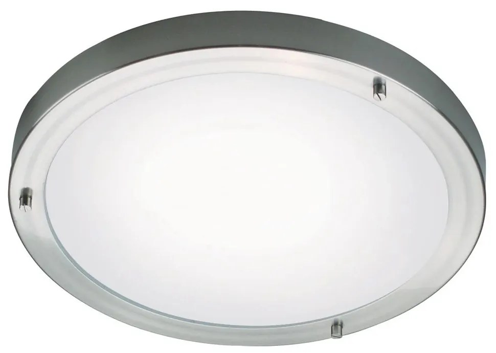 Φωτιστικό Οροφής - Πλαφονιέρα Ancona Maxi 25316132 E27 31,5x8cm Brushed Steel Nordlux Metal, Glass