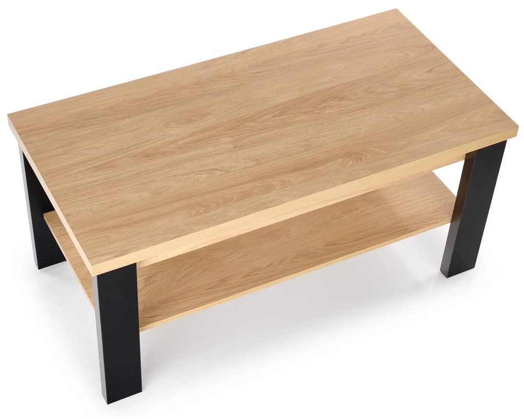 JENNA, c.table, natural hikora / black DIOMMI V-PL-JENNA-LAW-HIKORA/CZARNY