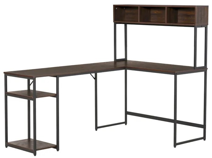 Γωνιακό Μεταλλικό Γραφείο με 5 Ράφια 170 x 120 x 140 cm HOMCOM 836-344 836-344