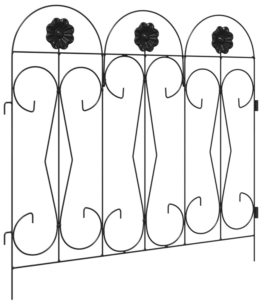 vidaXL Φράχτης Κήπου Καφασωτά Μαύρο 305,5 x 55,5 x 0,3 εκ