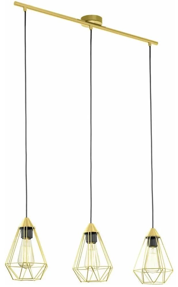 Φωτιστικό Οροφής - Ράγα 43682 Tarbes 3/E27 L-790 Black-Brass Eglo Metal