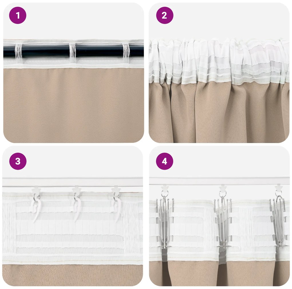 vidaXL Κουρτίνες με κουρτίνες 2 pcs Taupe 225 x 140 εκ. Πολυεστέρας