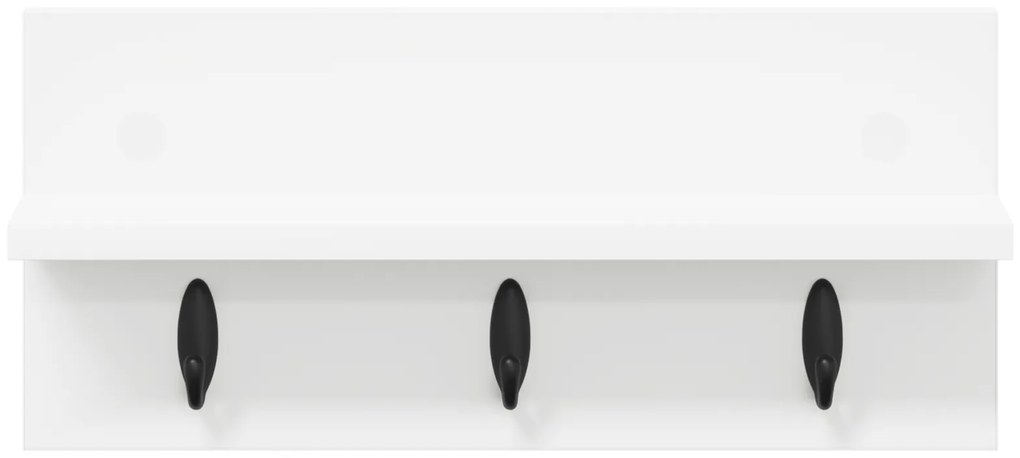 vidaXL Τοίχου Κρεμάστρα Λευκό 40 x 10.5 x 18 εκ Επεξεργασμένο ξύλο