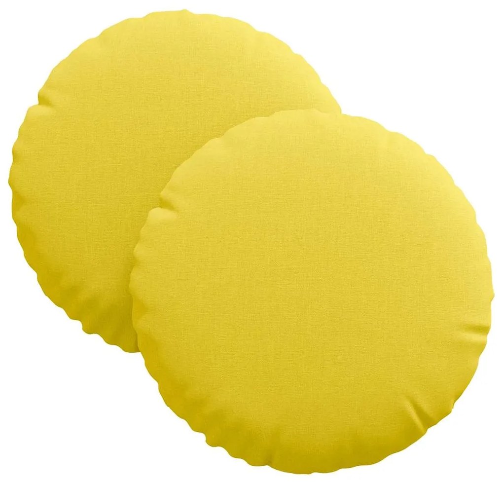 vidaXL Μαξιλάρια καθισμάτων 2 pcs Απαλό Κίτρινο Ø30 x 13 εκ ύφασμα