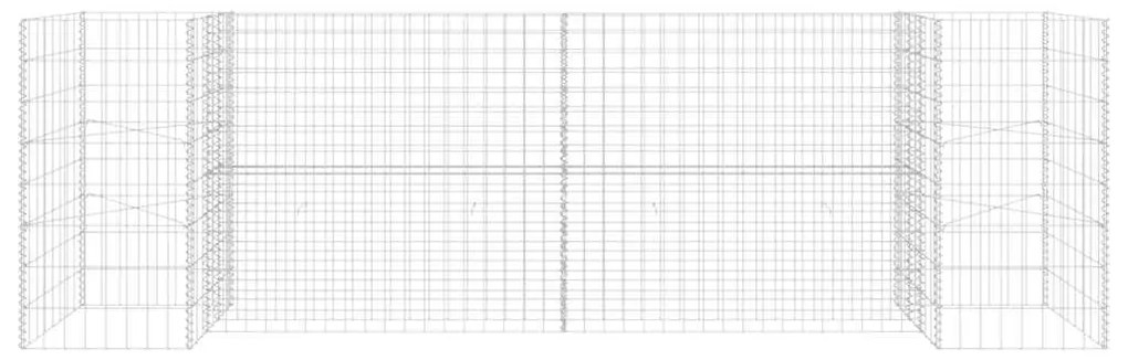 vidaXL Συρματοκιβώτιο Γλάστρα Σχήμα «Η» 260x40x80 εκ. Ατσάλινο Σύρμα
