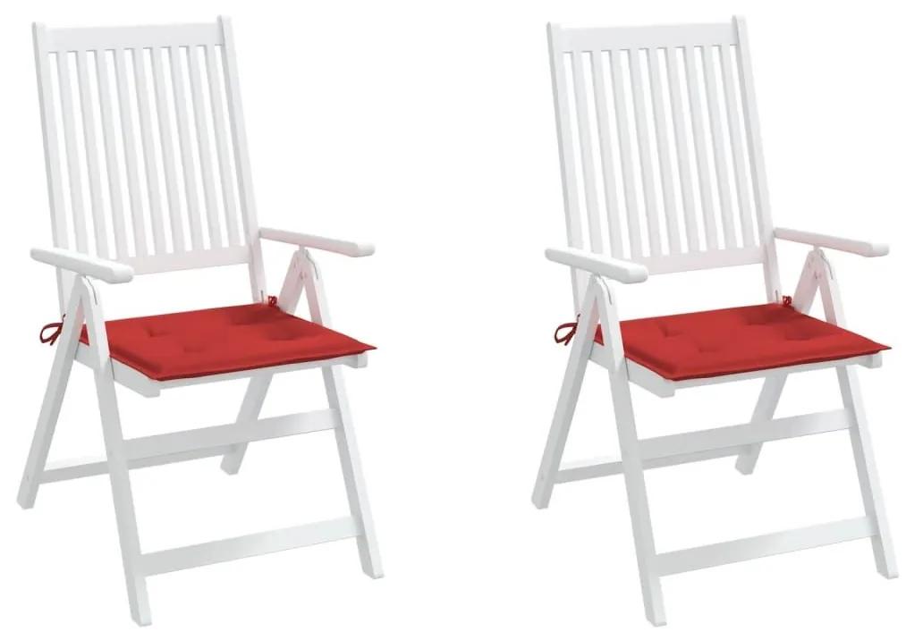 Μαξιλάρια Καρέκλας Κήπου 2τεμ Κόκκινα 50x50x3 εκ. Oxford Ύφασμα - Κόκκινο