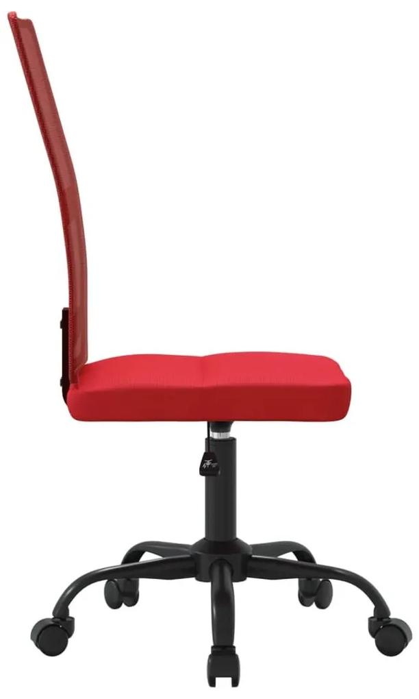 Καρέκλα Γραφείου Ρυθμιζόμενο Ύψος Κόκκινη από Διχτυωτό Ύφασμα - Κόκκινο