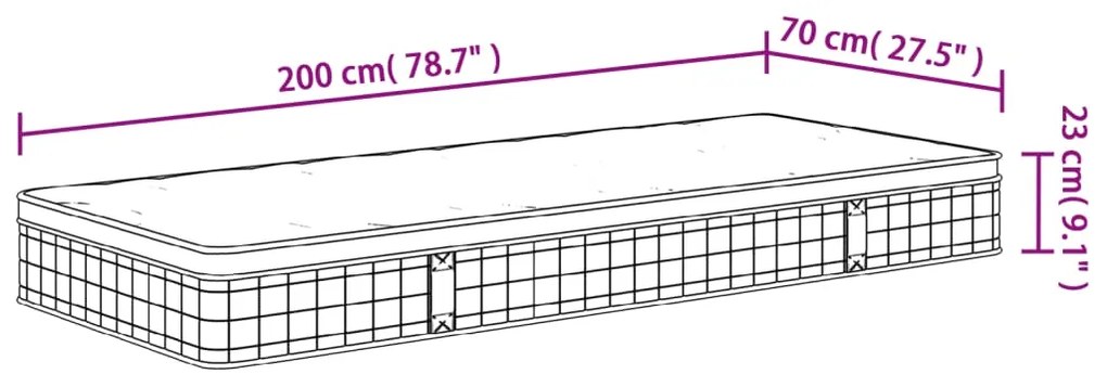 ΣΤΡΩΜΑ ΜΕ BONNELL SPRINGS ΜΕΣΑΙΑ ΣΚΛΗΡΟΤΗΤΑ 70X200 ΕΚ. 372952