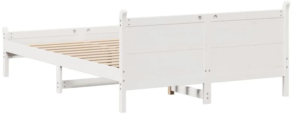vidaXL Σκελετός Κρεβ. Χωρίς Στρώμα Λευκό 150x200 εκ Μασίφ Πεύκο