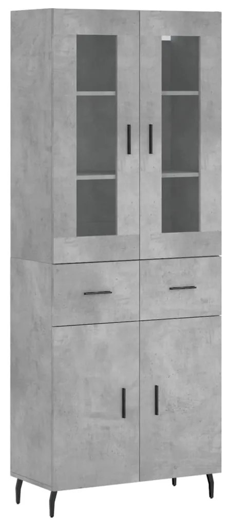vidaXL Ντουλάπι Γκρι Σκυροδέματος 69,5x34x180 εκ. Επεξεργασμένο Ξύλο