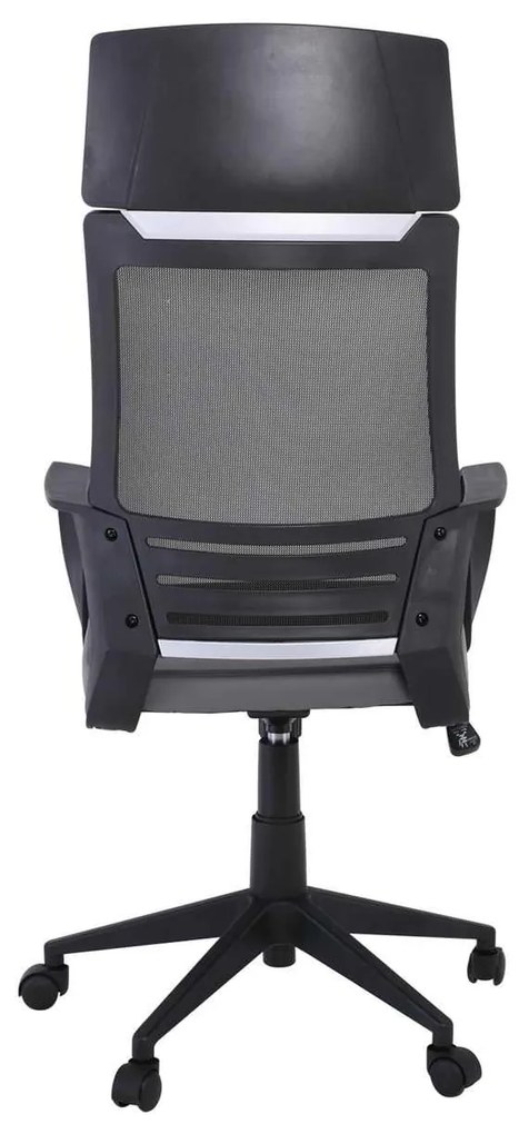 BF2500 Πολυθρόνα Γραφείου Διευθυντή Mesh Μαύρο - Pu Γκρι 58x62x116/126cm