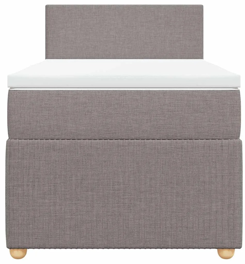 vidaXL Κρεβάτι Boxspring με Στρώμα Taupe 100 x 200 εκ. Υφασμάτινο