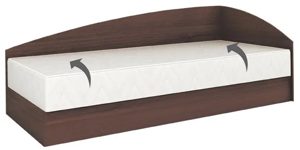 Κρεβάτι ημίδιπλο με αποθηκευτικό χώρο + στρώμα, Divo, Wenge Amber, 120x190cm Αναστρέψιμο – GRA211