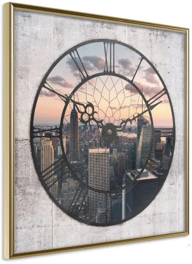 Αφίσα - City Clock (Square) - 30x30 - Χρυσό - Χωρίς πασπαρτού