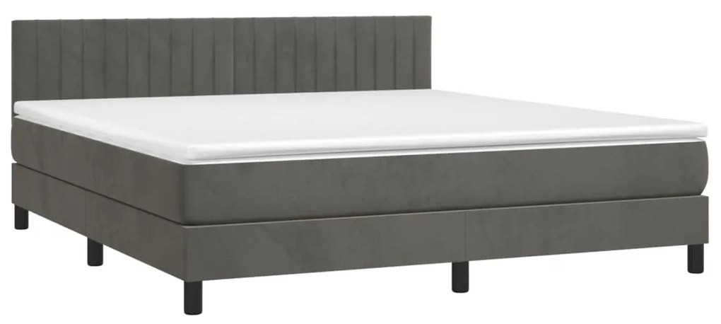 ΚΡΕΒΑΤΙ BOXSPRING ΜΕ ΣΤΡΩΜΑ ΣΚΟΥΡΟ ΓΚΡΙ 160X200 ΕΚ. ΒΕΛΟΥΔΙΝΟ 3141432