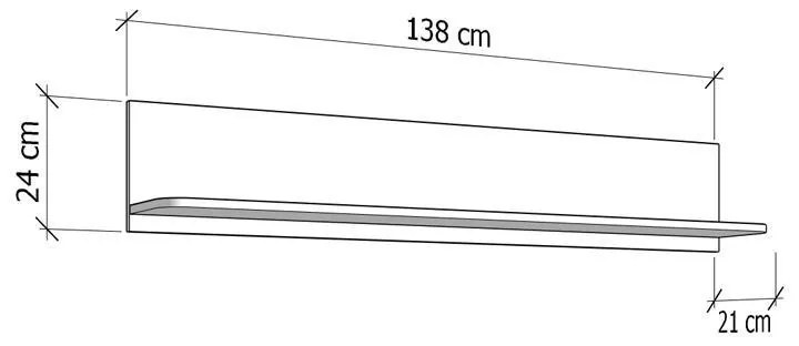 Ράφι Τοίχου DARWEN ZP Cashmere 138x21x24εκ. 138x21x24 εκ.
