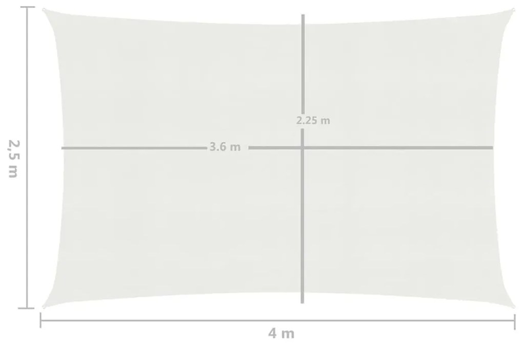 Πανί Σκίασης Λευκό 2,5 x 4 μ. από HDPE 160 γρ./μ² - Λευκό