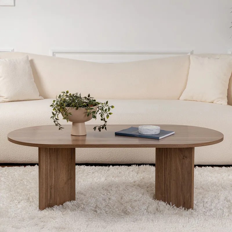 Τραπέζι σαλονιού Tabletod pakoworld σε καρυδί απόχρωση 119x60x40εκ (1 τεμάχια)
