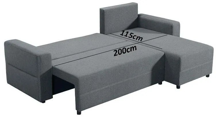 Γωνιακός Καναπές Ravena Fylliana Γκρί 236x151x80 εκ. 236x151x80 εκ.