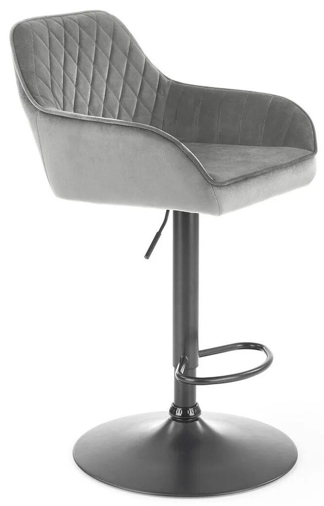 Σκαμπό μπαρ Houston 972, Γκρι, 92x55x55cm, 10 kg, Ταπισερί, Μεταλλικά | Epipla1.gr