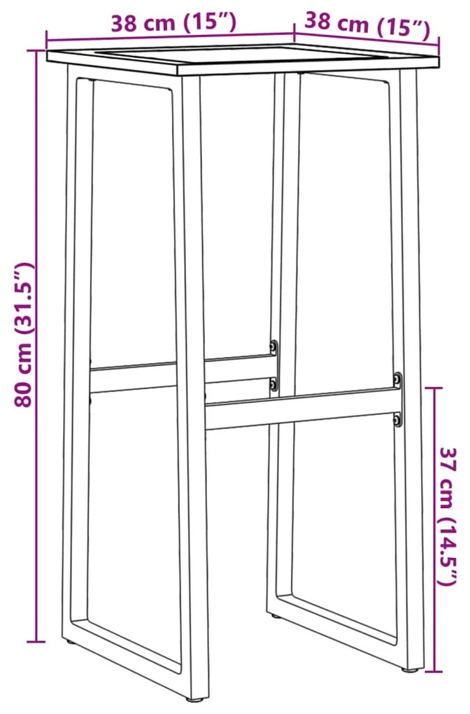 ΣΚΑΜΠΟ ΜΠΑΡ 4ΤΕΜ. ΜΑΥΡΑ 38X38X80 ΕΚ. ΑΤΣΑΛΙ ΜΕ ΗΛ. ΒΑΦΗ ΠΟΥΔΡΑΣ 4009266