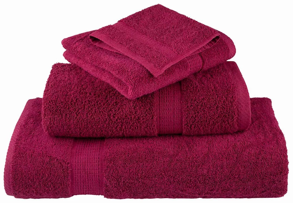 vidaXL a Πετσέτες Προσώπου SOLUND 4 pcs Μπορντό Βαμβάκι